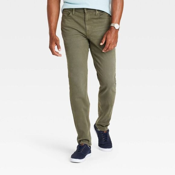 Goodfellow & Co - Men's Comfort Wear Slim Fit Jeans - Goodfellow & C Olive Green - Picture 1 of 3